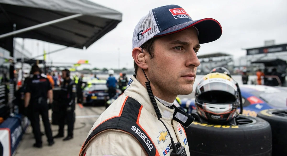 Motorcycle rider with custom molded motorsport earplugs for wind noise and hearing protection during racing
